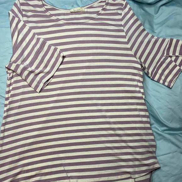 🍍🍍New! Les Amis purple stripped blouse - Picture 2 of 3